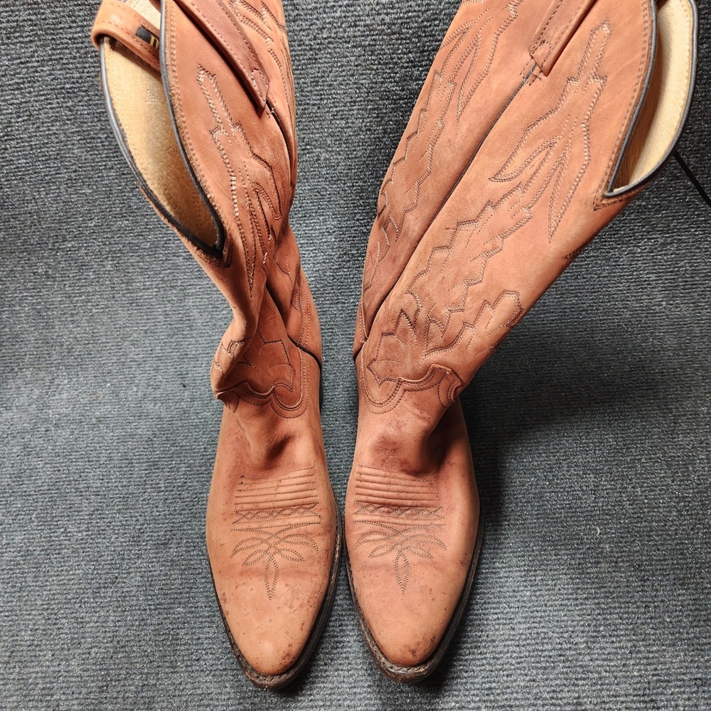 Dan Post Marlboro Country Store Tan Leather Western Cowboy Boots Mens 9.5 D 2951